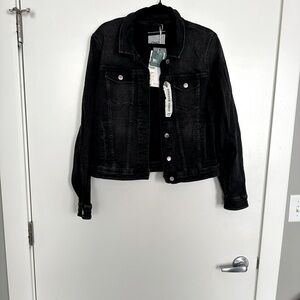 Black washed denim jacket